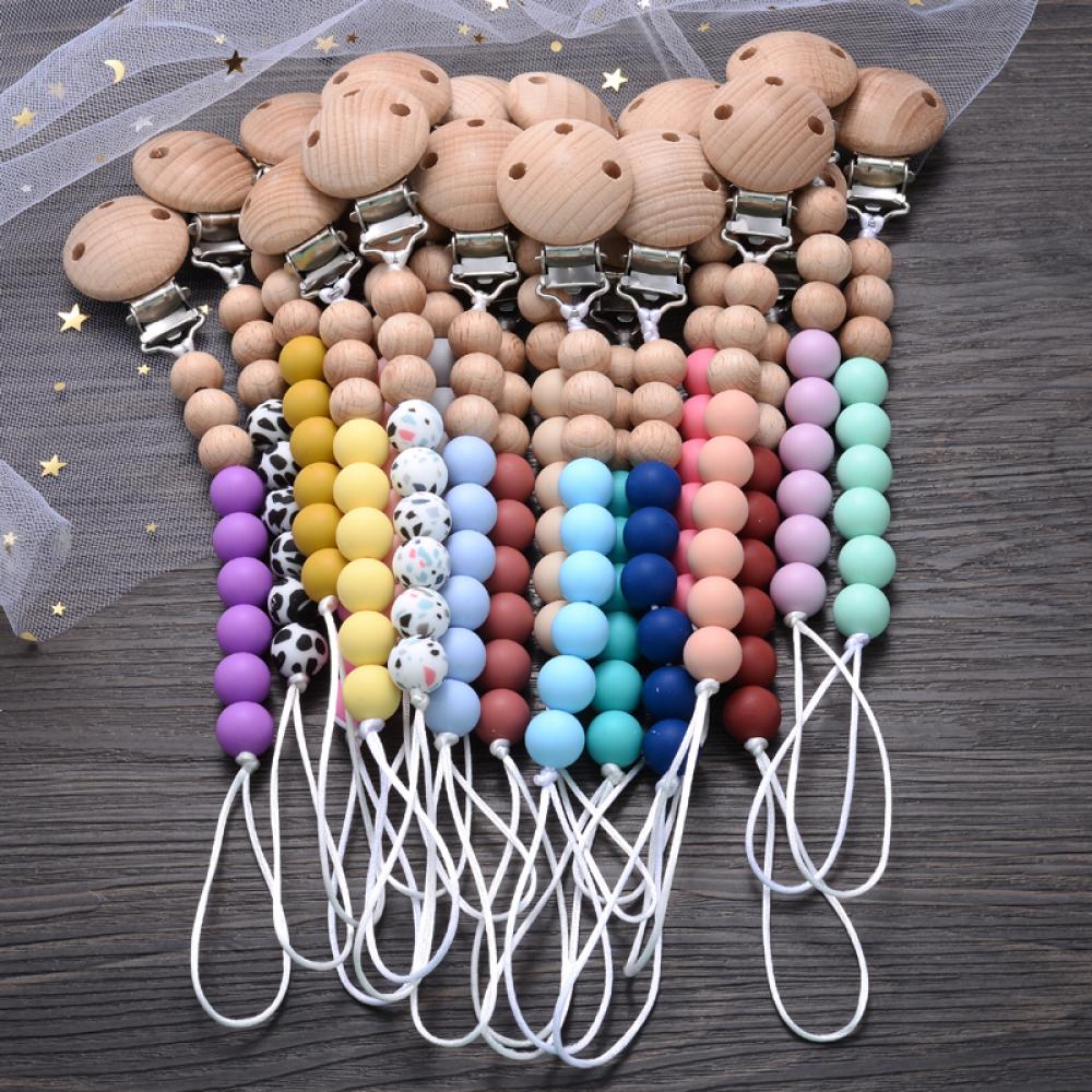 Baby Food Processor - Attache-sucette en hêtre pour bébé, ronde