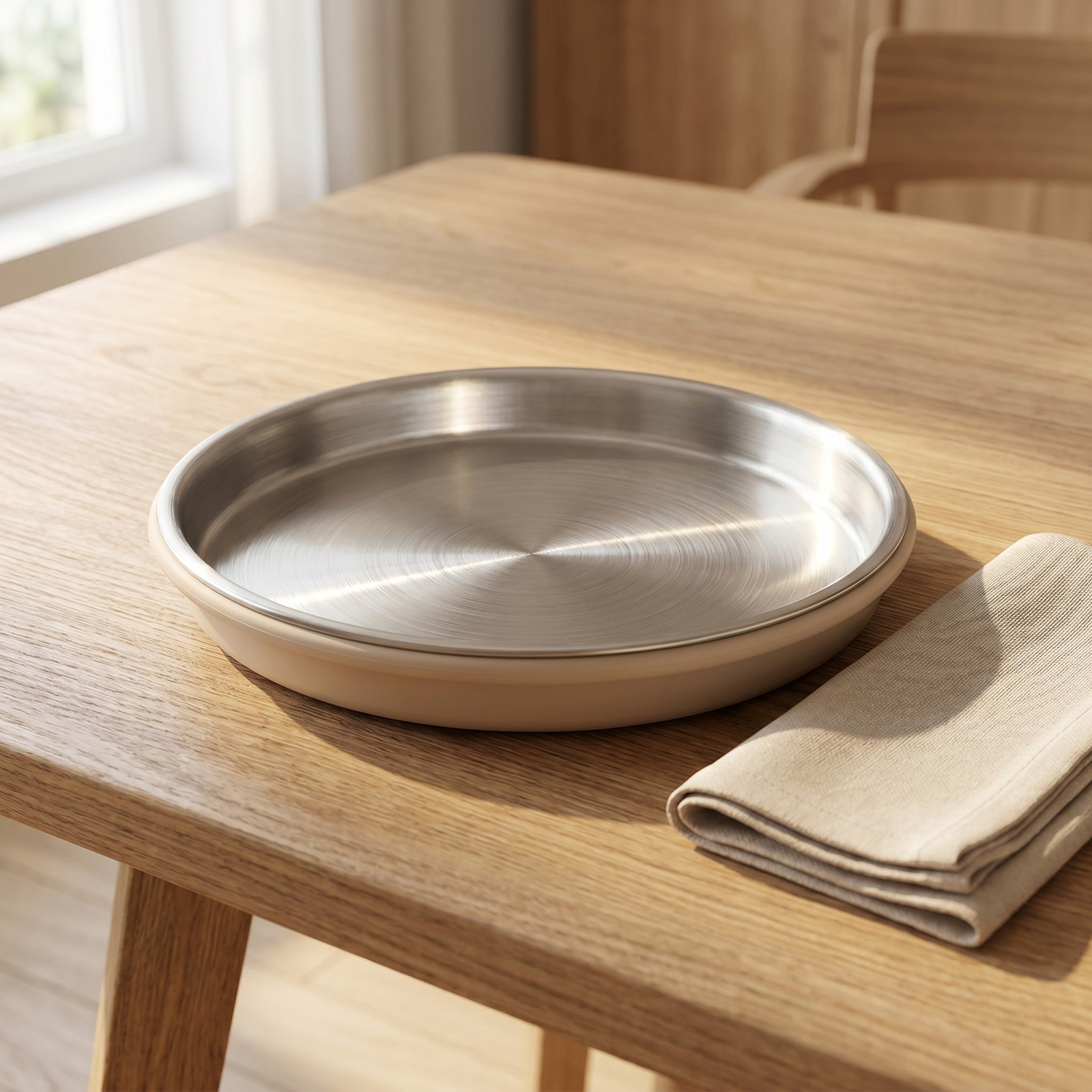 Plate Suction Toddler - Assiette d'alimentation pour bébé en acier