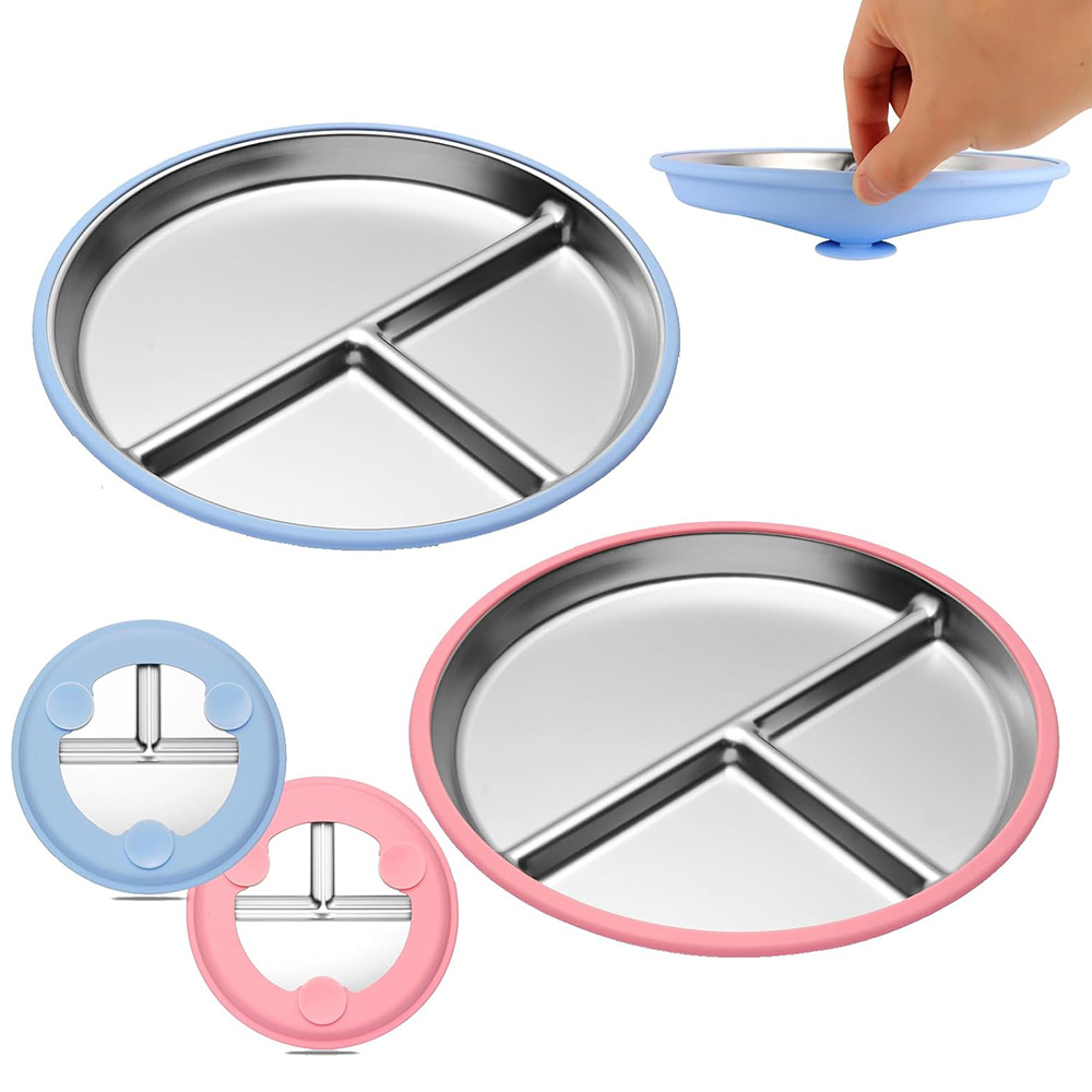 Plate Suction Toddler - Assiette pour tout-petits en acier inoxydable